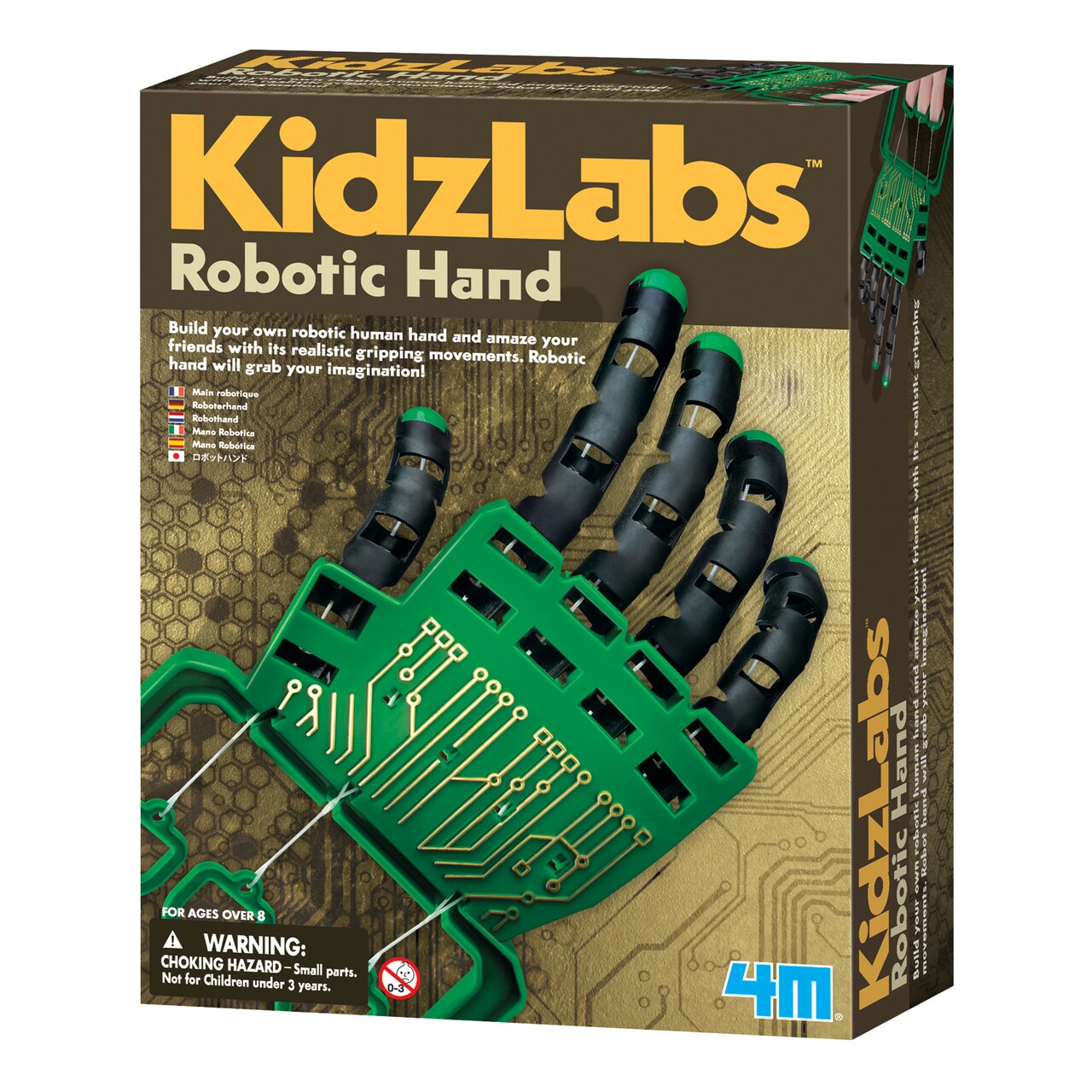 4M Kidzlabs Robotic Hand Kit - DIY Mechanical Robot Science - STEM Toys Educational Gift for Kids & Teens, Girls & Boys, Multi (3774)